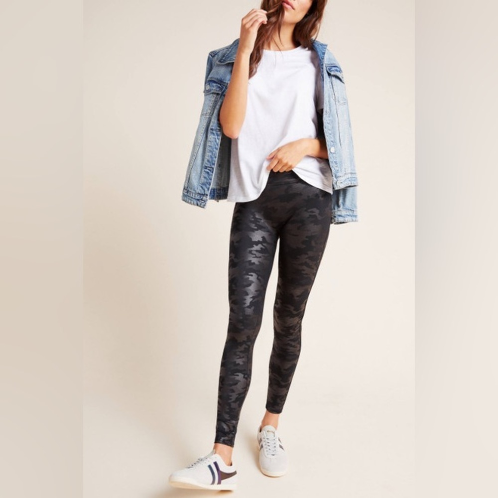 SPANX faux leather camo leggings